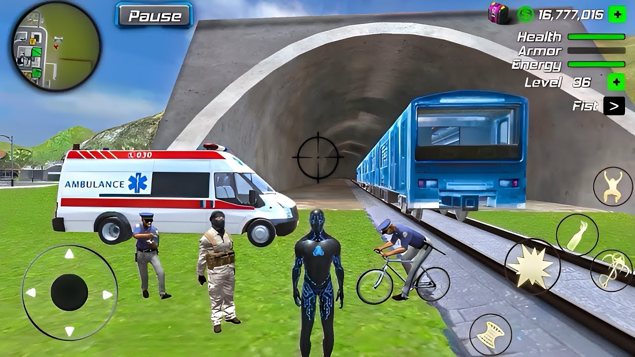 Black Hole Rope Hero Vice Vegas - Ambulance at Train Station - Android Gameplay 