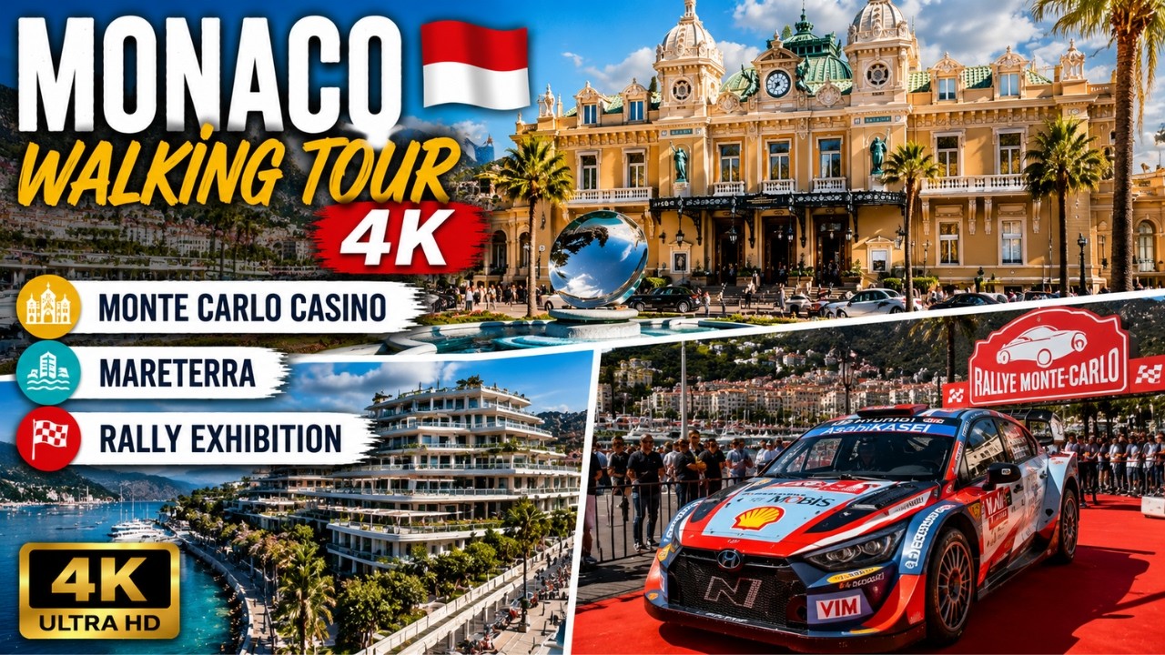Monaco🇲🇨 Walking Tour 4K | Monte Carlo Casino, Mareterra & Rally Exhibition