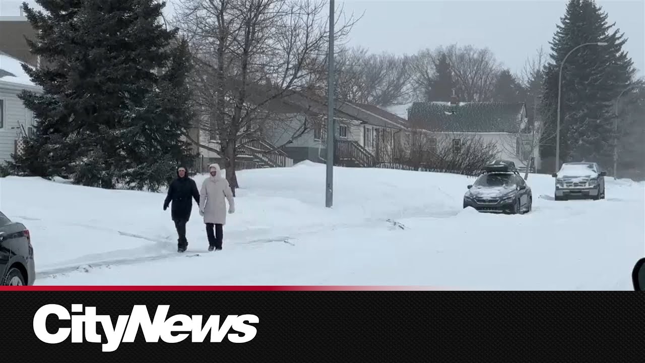 Heavy, blowing snow dumps in Edmonton on Tuesday