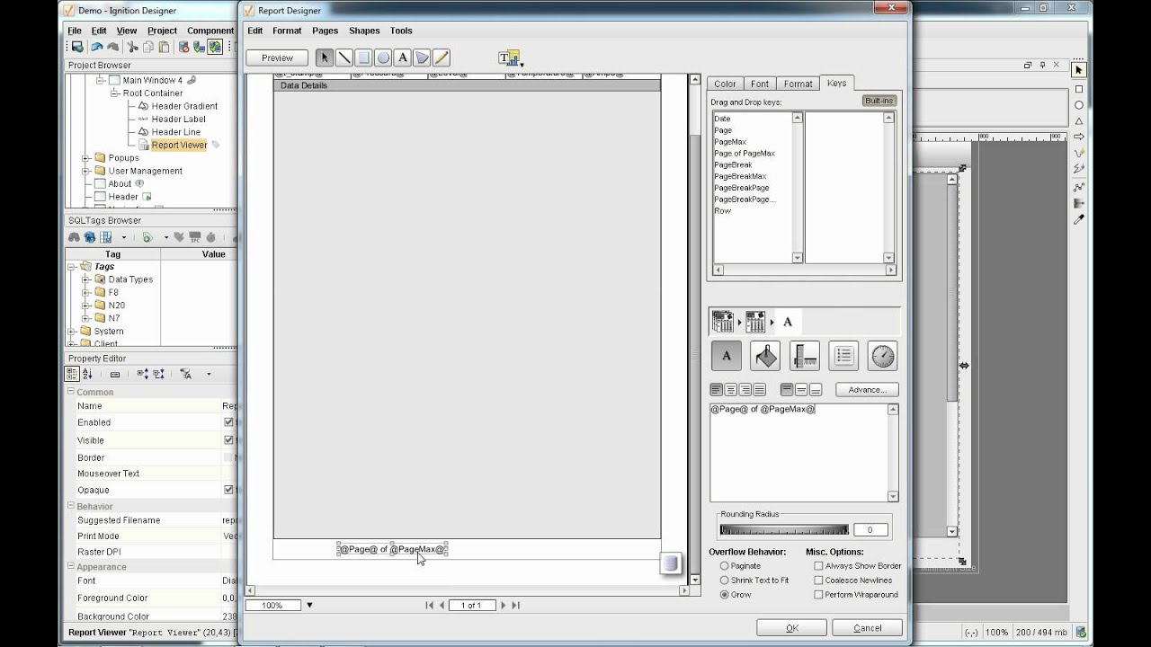 Ignition Designer: Create Tag History Report