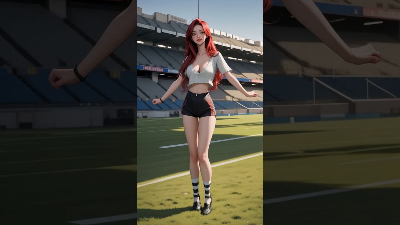 Red-haired girl dancing