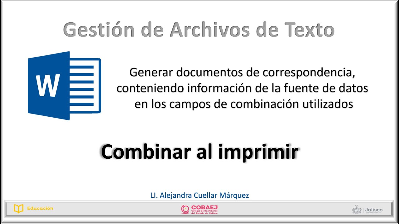 Combinar al imprimir en Word