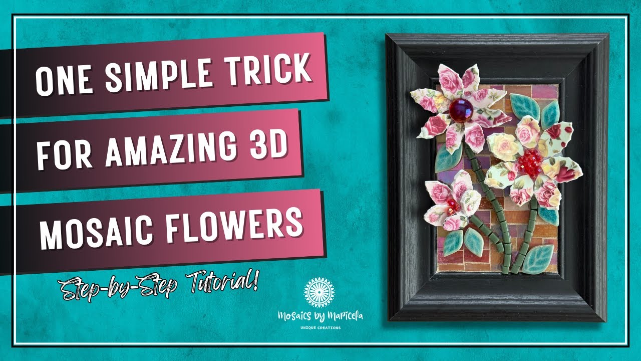 HOW TO MAKE A 3D MOSAIC FLOWER | Picassiette DIY Tutorial