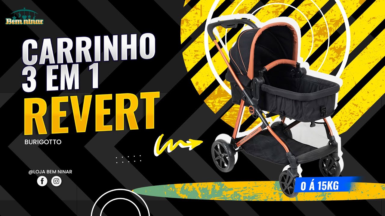 Review do Carrinho 3em1 Revert da Burigotto Completo e Versátil | Loja Bem Ninar