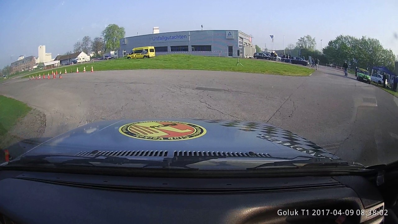 27. Klingenstadt-Slalom Scuderia Solagon 09.04.2017, Kerstin Trainingslauf, Frontkamera, Neuss