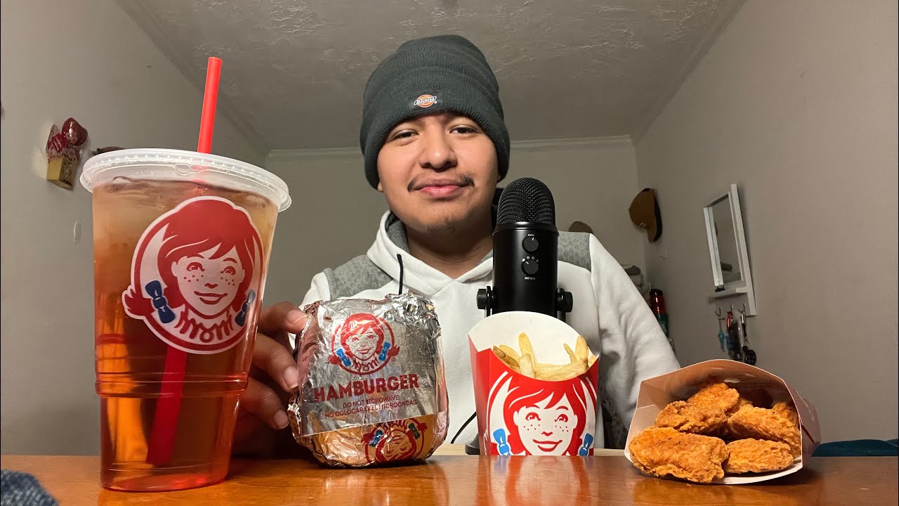 ASMR | Wendy’s Dave’s Triple Cheeseburger 🍔, Spicy Chicken Nuggets, Fries 