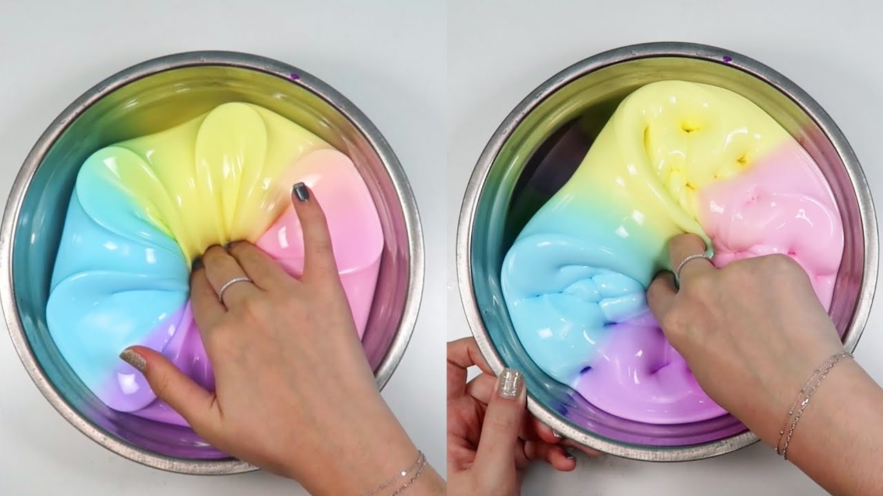 How To Make Jumbo Thai Rainbow Slime Super Thick | DIY Giant Thai Rainbow Slime Super Glossy ASMR