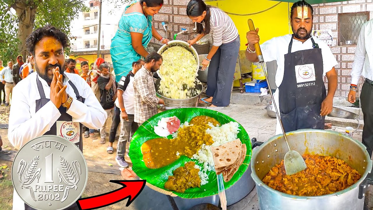 Pandit Ji Serving 1 rs Thali To Needy People In Delhi Ghaziabad.