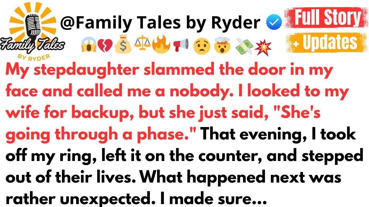 My stepdaughter slammed the door in my face and called me a nobody. I looked to …