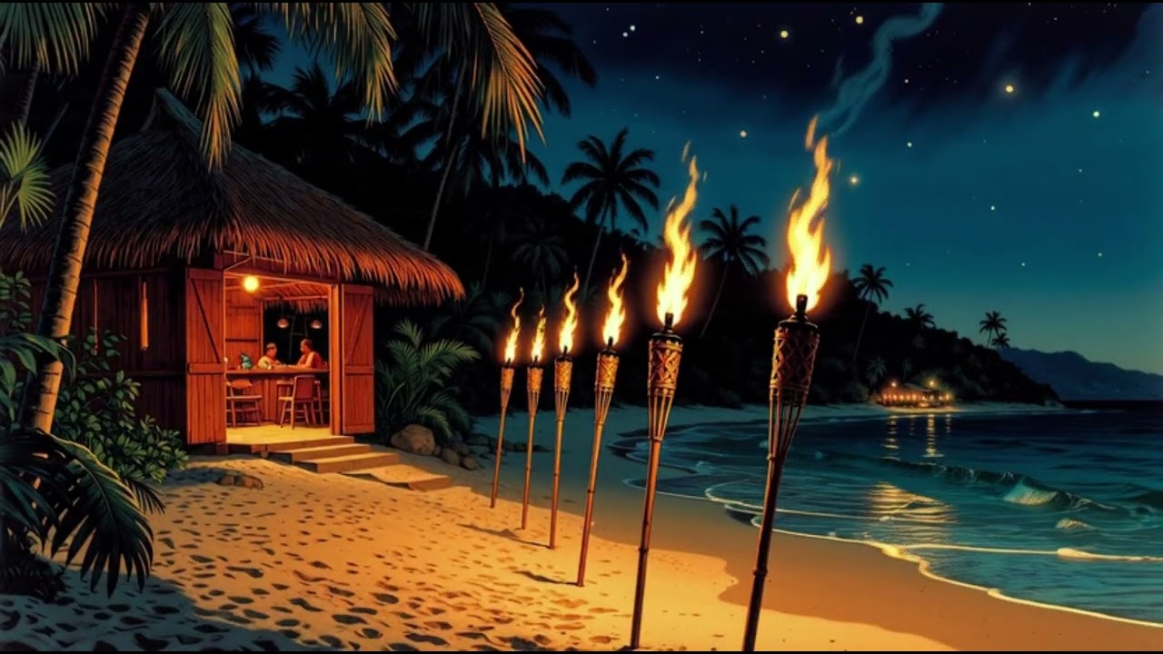 Tiki Torches On the Beach: Exotic Music with A Late Night Mood