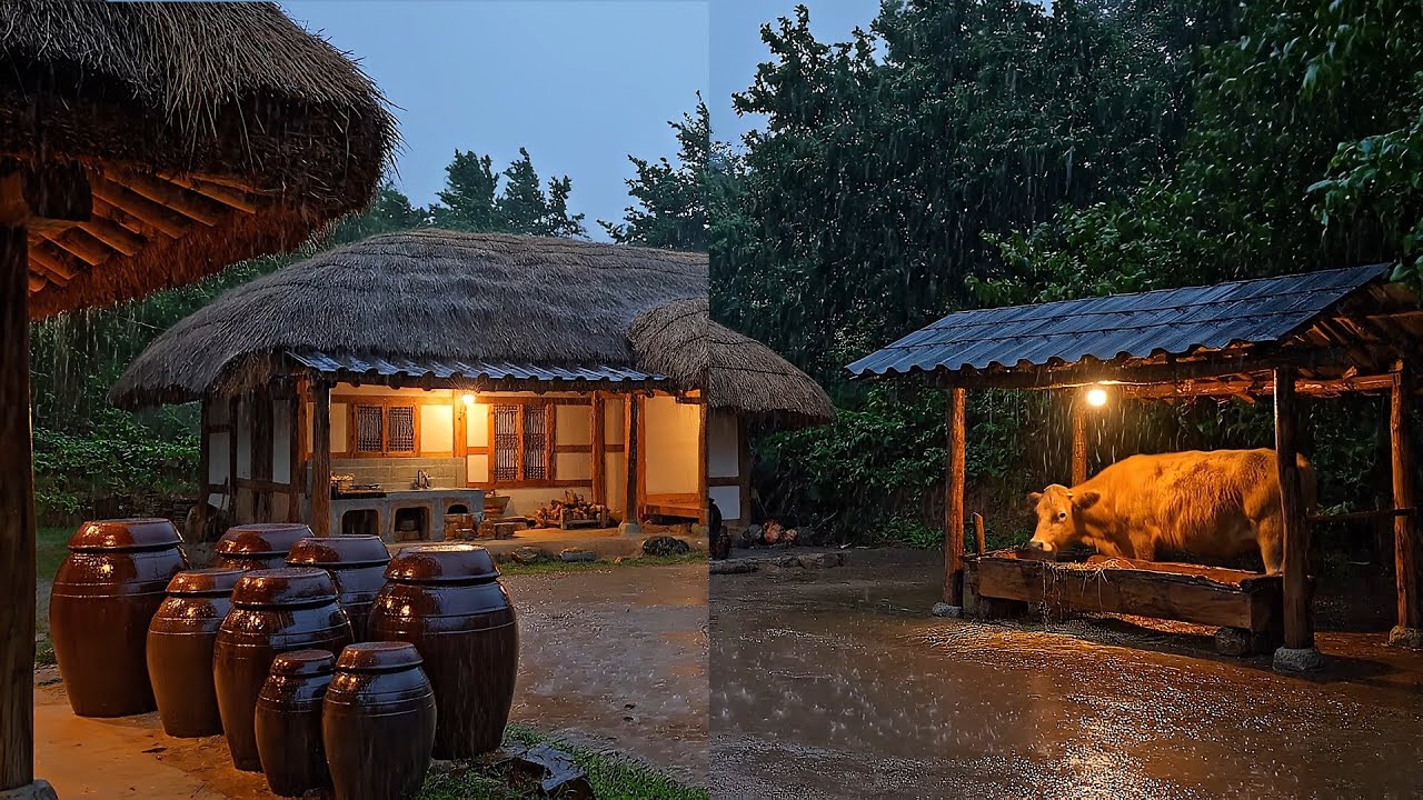 Gentle Rain at a Thatched House & 시골 초가집에 내리는 빗소리
