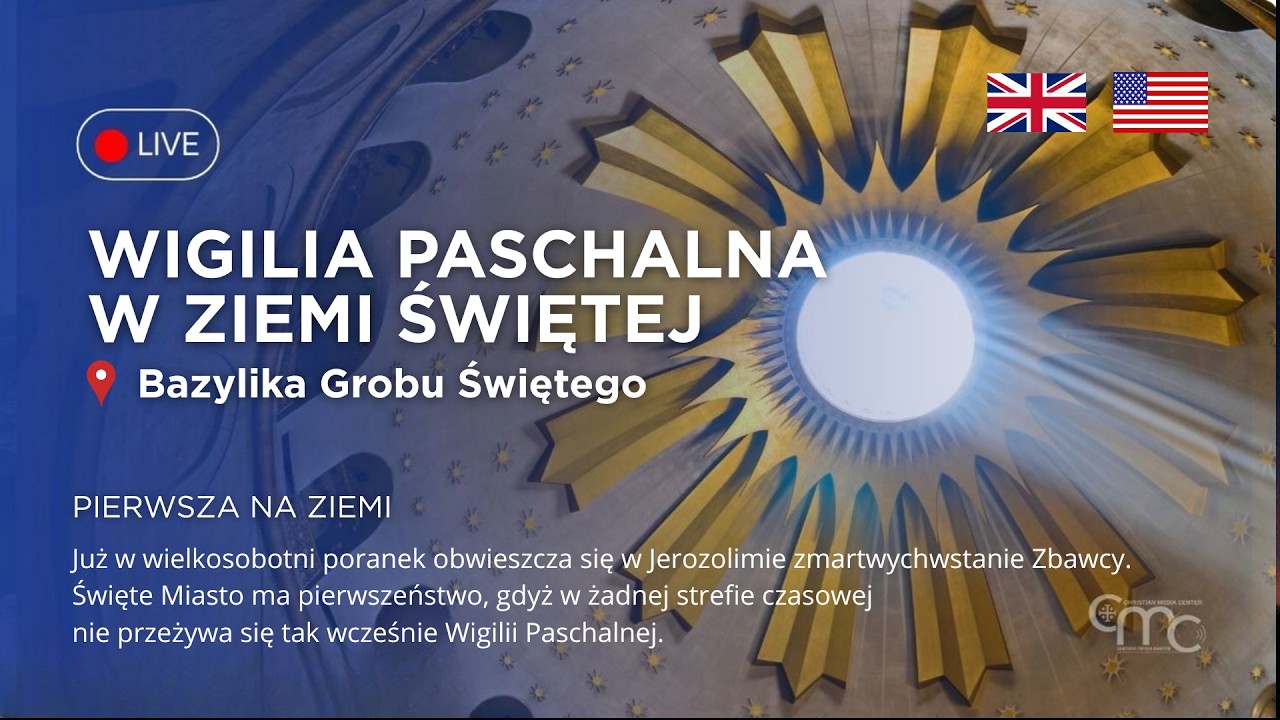NA ŻYWO z Jerozolimy: Wigilia Paschalna w Bazylice Grobu Świętego | Zmartwychwstanie Pańskie 2026