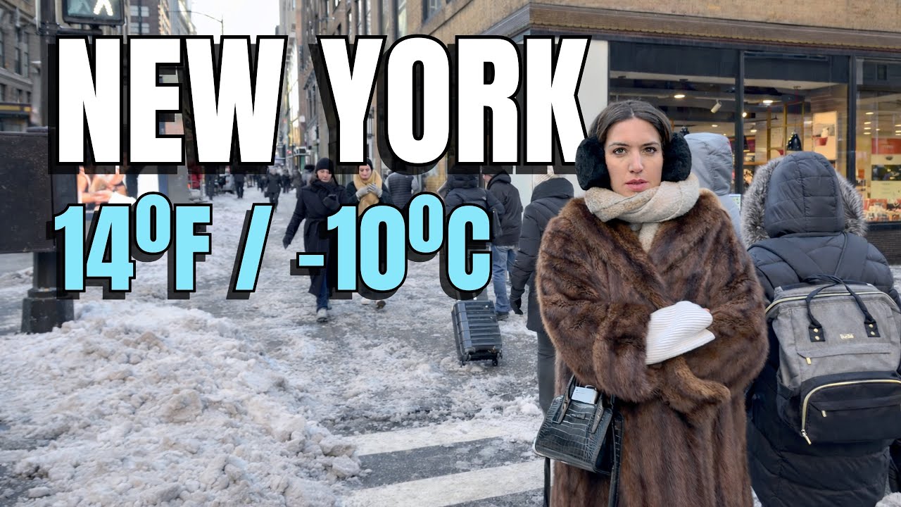 NEW YORK CITY Walking Tour [4K] - 🥶 Freezing Cold 🥶 Walk In Midtown [ 14°F / -10°C ]