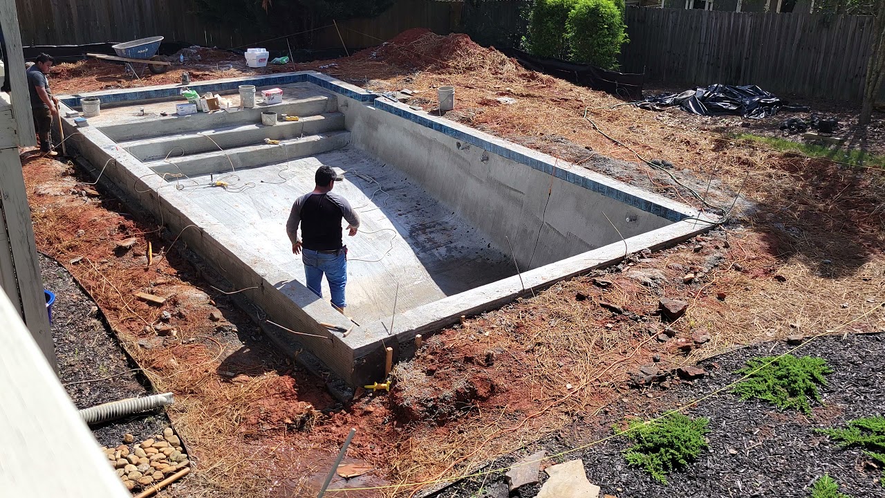 The Lawrence Compound Pool Project -Time Lapse Tile Install