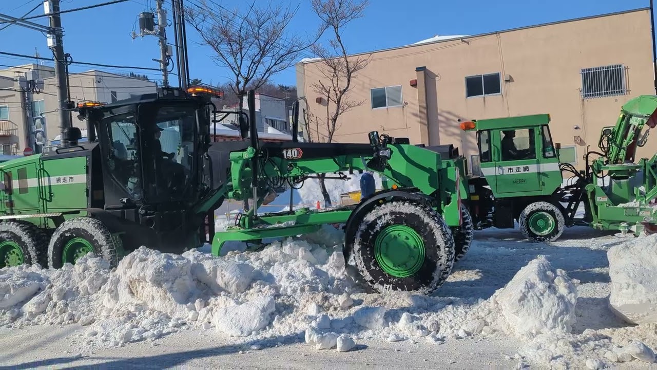 Variety of snow clearing heavy machinery, Abashiri, Hokkaido, Japan, 2023-02-24