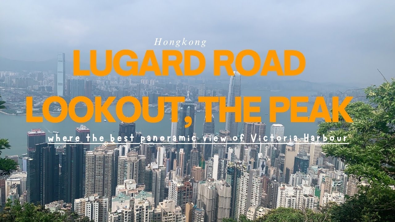 Panoramic view of Victoria Harbour from Lugard Road Lookout, The Peak, Hongkong