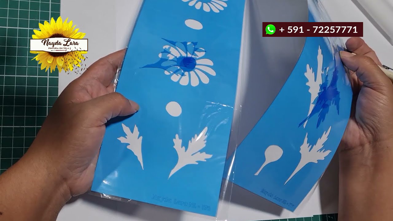 Pintando margaritas con stencil