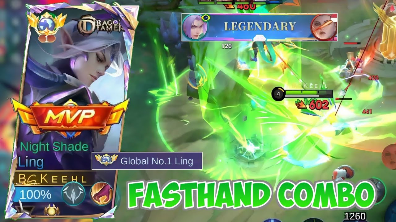 LING FASTHAND PERFECT COMBO! GLOBAL LING DESTROY ENEMIES AND CARRY TEAM IN SOLO RANK MOBILE LEGENDS