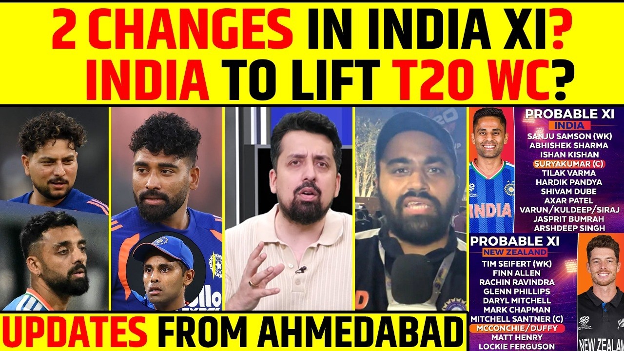 2 CHANGES IN INDIA PLAYING XI? INDIA TO LIFT T20 WC?🫡 #t20worldcup2026 #indvsnzfinal #t20wcfinal