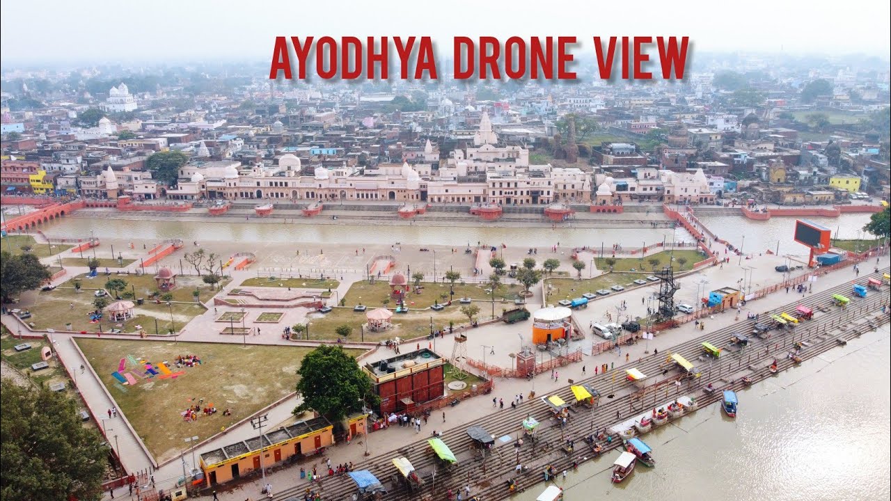 Ayodhya Drone View, Uttar Pradesh | अयोध्या | सरयू घाट, हनुमान गढ़ी, राम की पैड़ी @DJTheExplorer