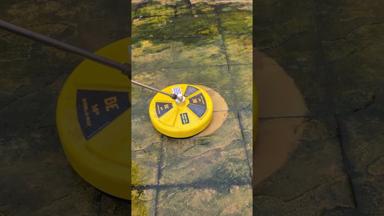 The GREENEST patio we've EVER cleaned! #jet #pressure #washing #cleaning #satisfying #transformation