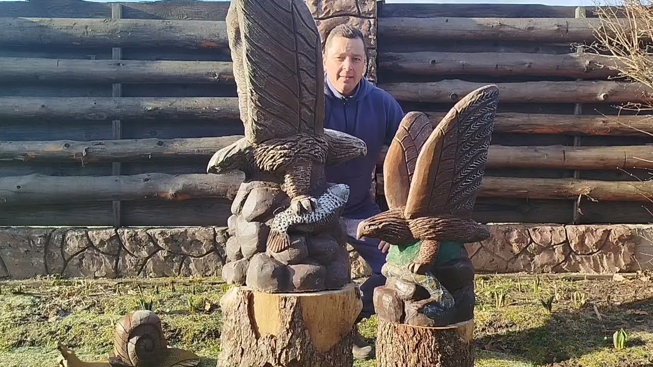 Орлы из арт бетона своими руками.Прогулка по участку интересные моменты.