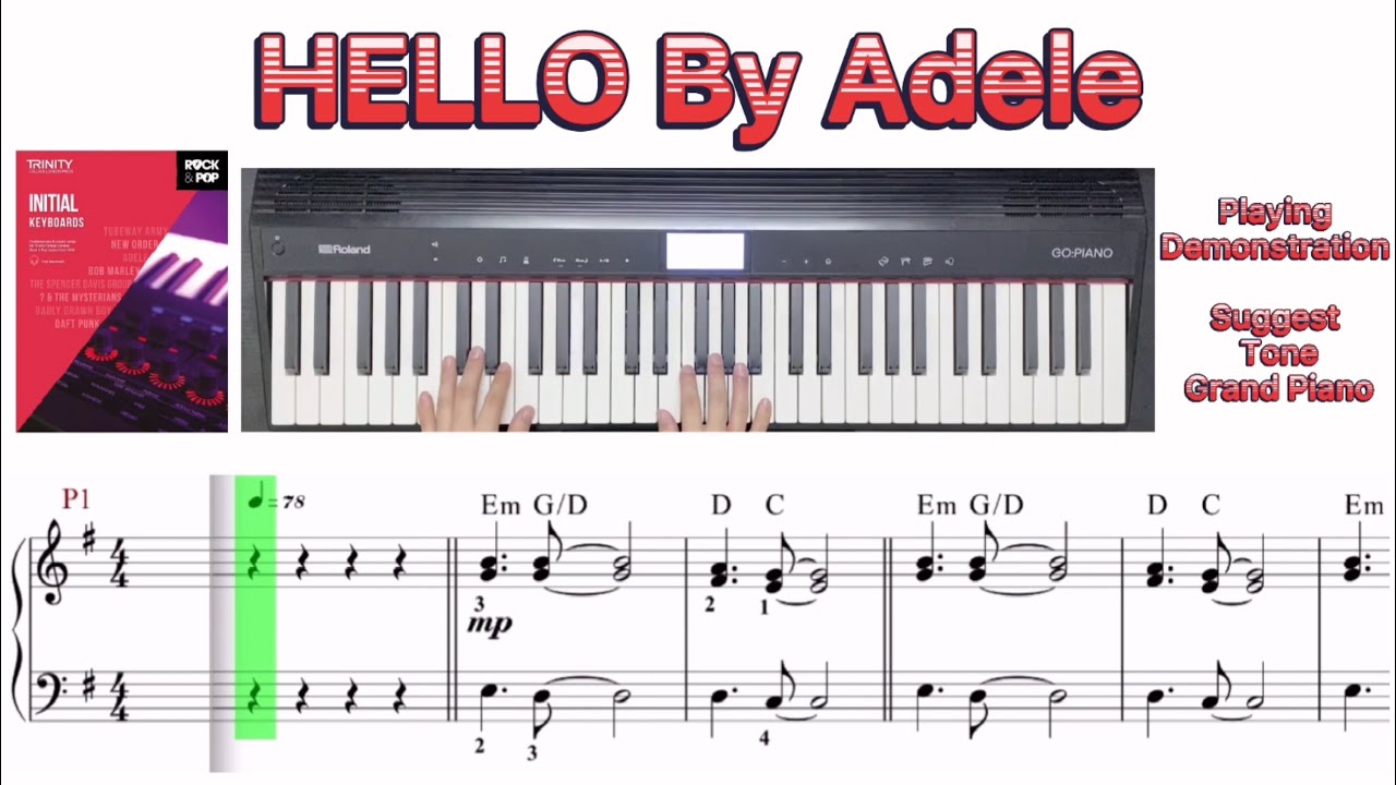 Trinity Rock & Pop Keyboards Initial - Hello (Demo & Exam Backing) Play & Music Notes