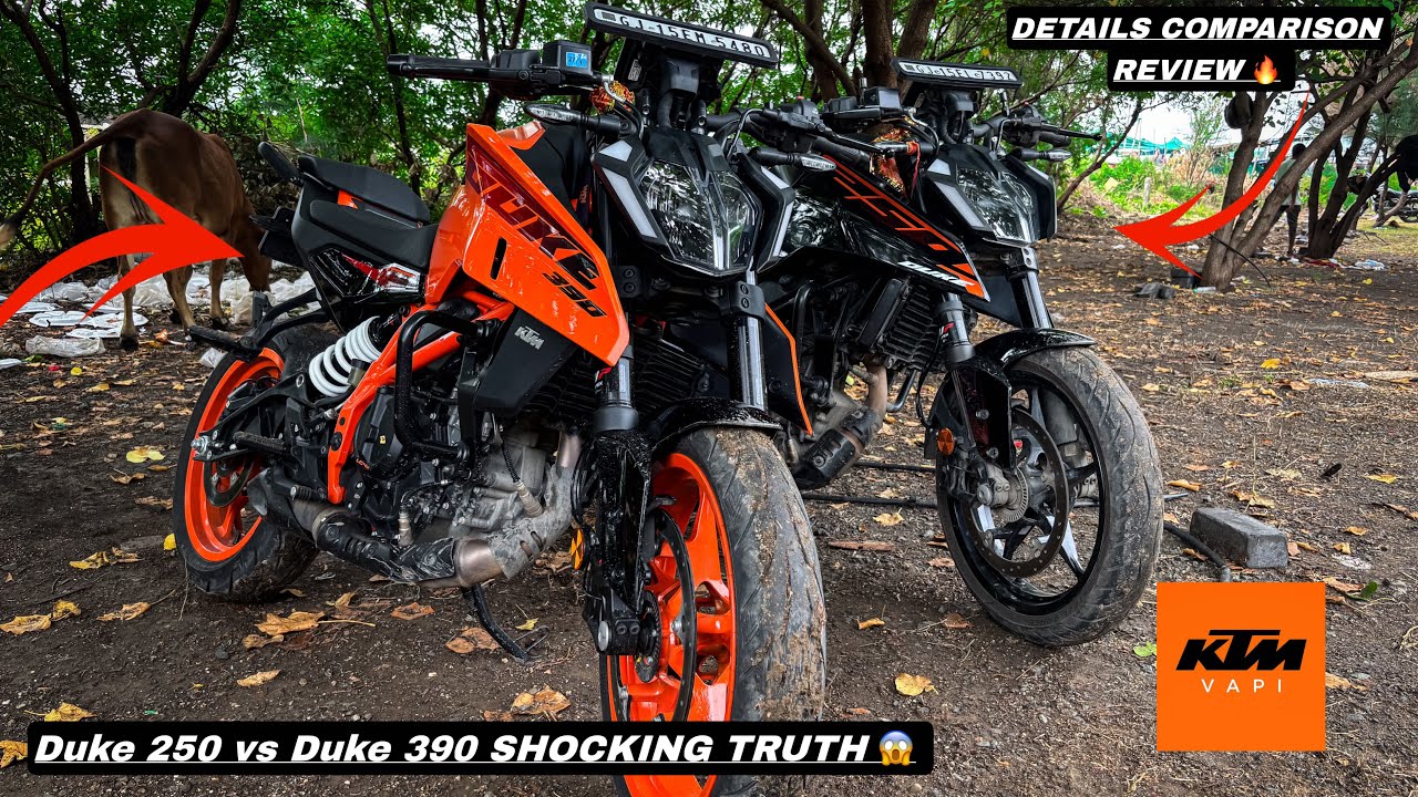 2025 KTM Duke 250 vs Duke 390 – Full Comparison Review | Mileage, Top Speed, Power Test New Features