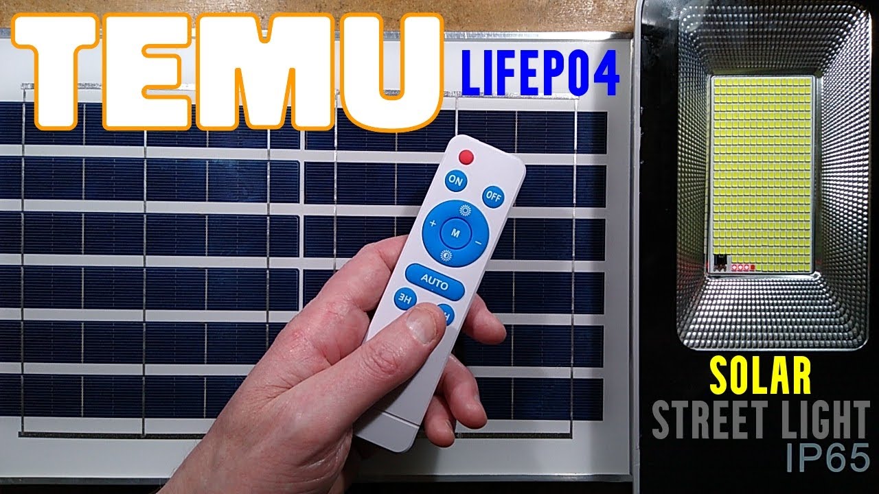 Temu solar street light with generous solar panel & LiFePO4 cell