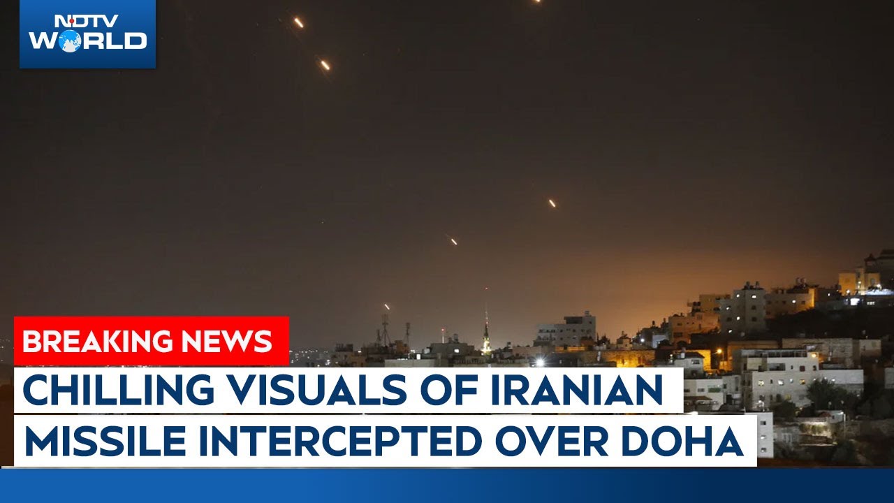 Iran Doha | Iran Attack Qatar | Chilling Visuals Of Iranian Ballistic Missile Intercepted Over Doha