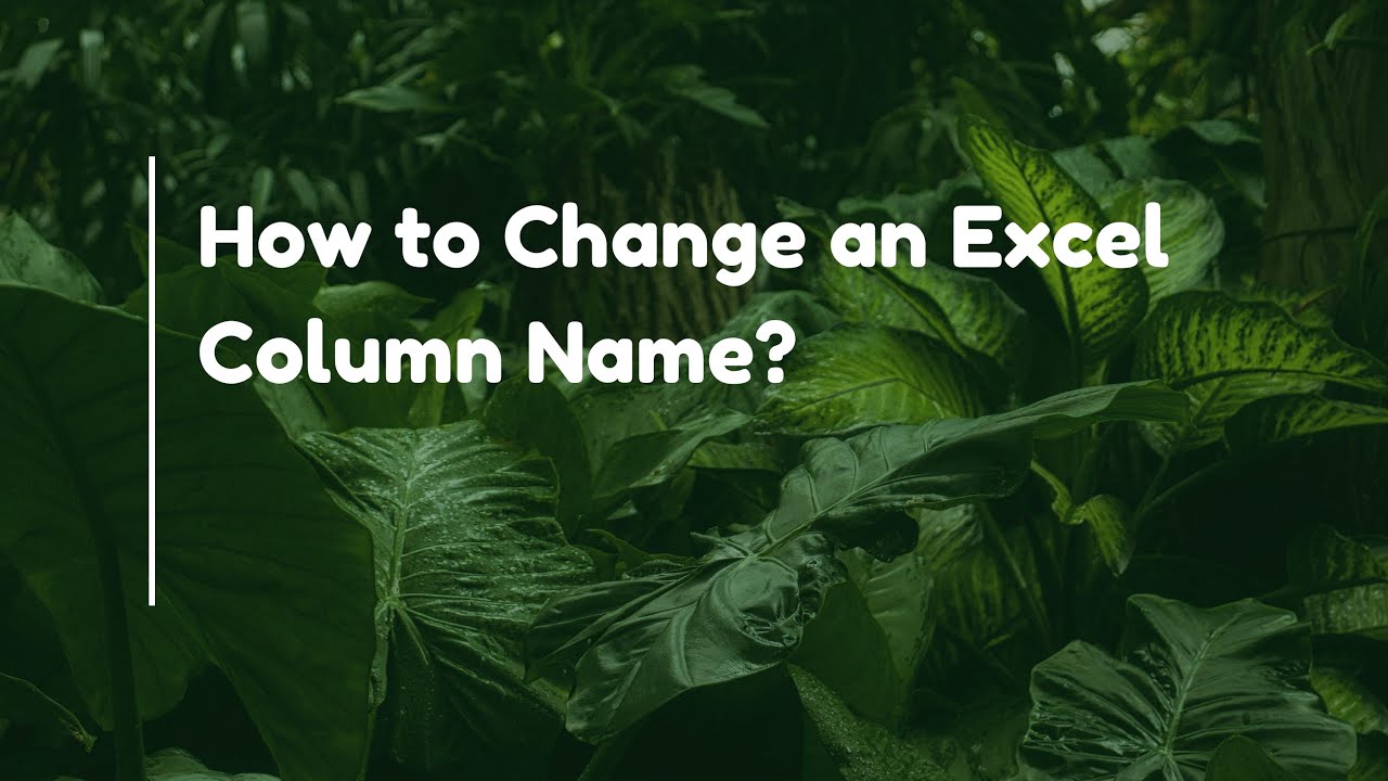How to Change an Excel Column Name?