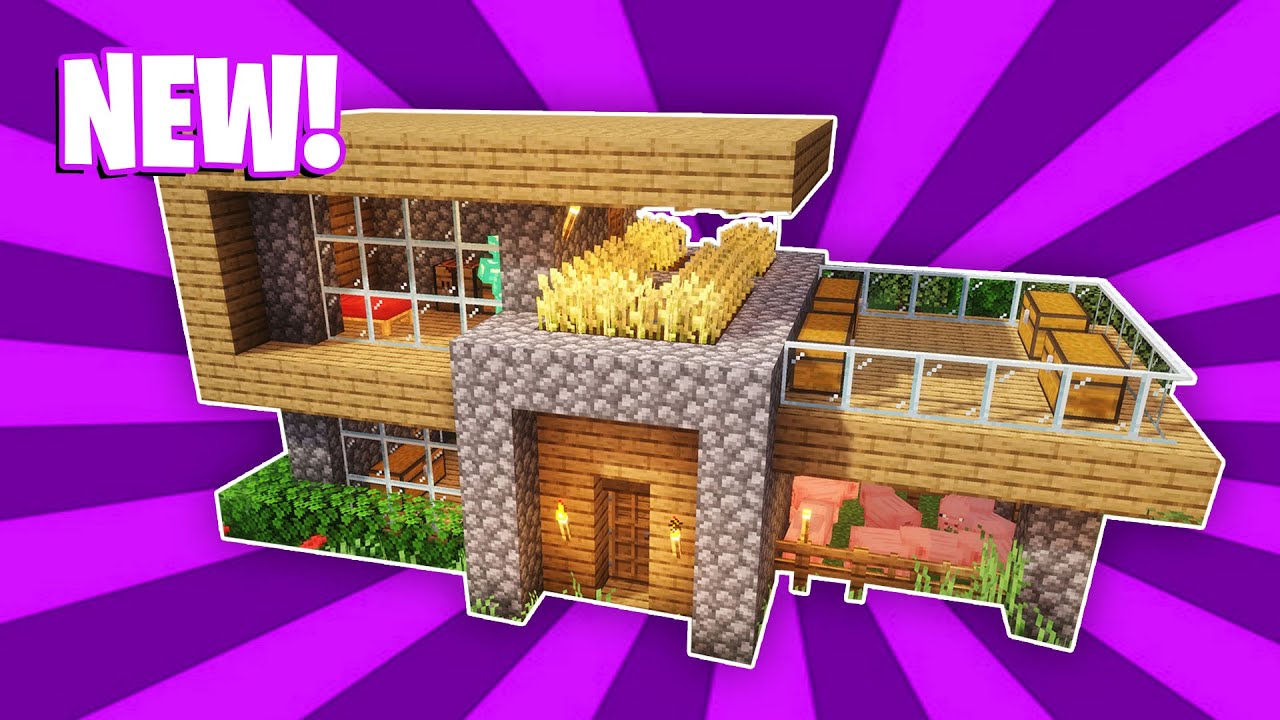 Minecraft House Tutorial :  (#15) Large Wooden Survival House