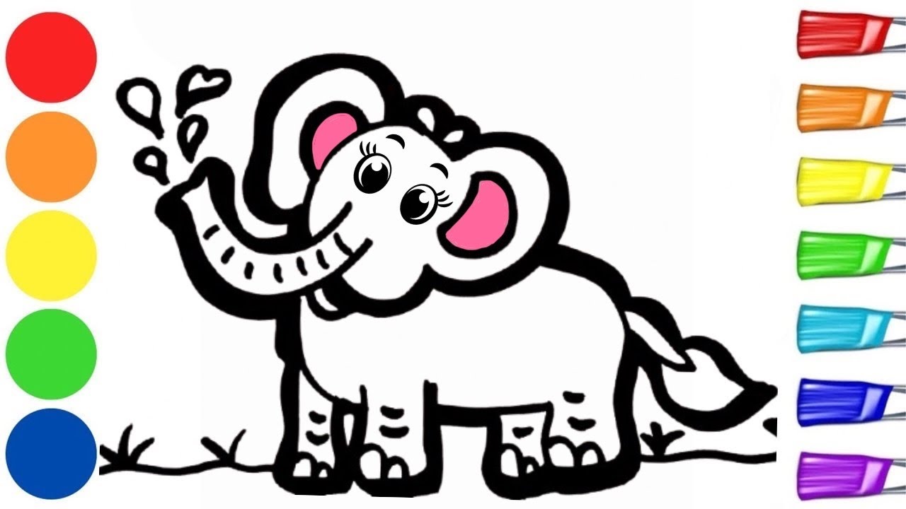 How to Draw a Cute Elephant ✨❤️ 🐘🎨| Easy Animals Drawing | Step by Step Art Tutorial