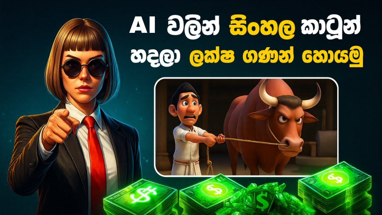 AI වලින් සිංහල Cartoon Animation හදලා ලක්ෂ ගණන් හොයමු | Make Money with AI Sinhala