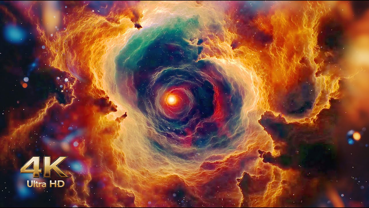Space travel to a beautiful Nebula. Deep Relaxation Galaxy Journey 4K UHD.