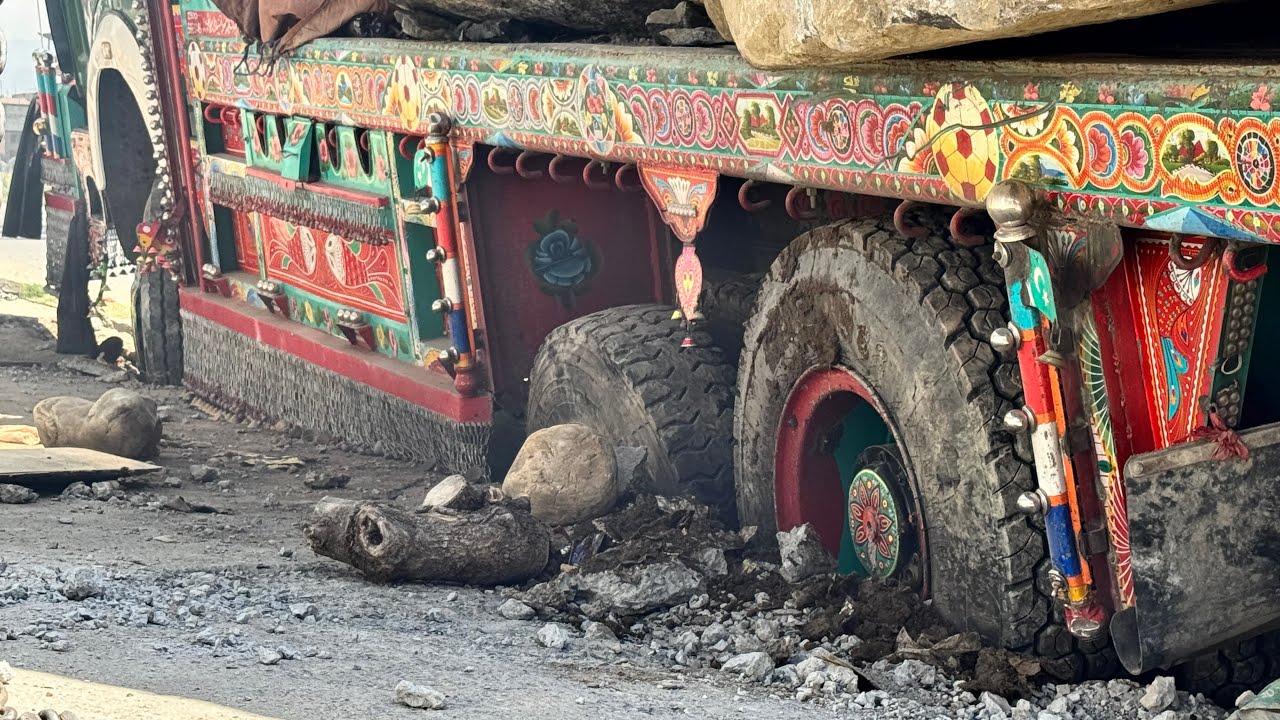 “Truck Stuck Under the Weight of a 50-Ton Rock”