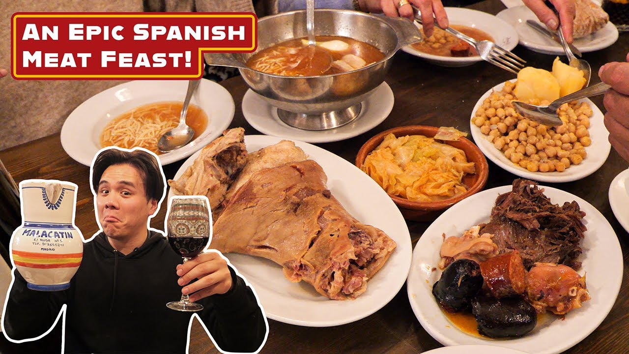 Madrid's Must-East Dish! | Trying Cocido Madrileño, Spanish Tapas + More!