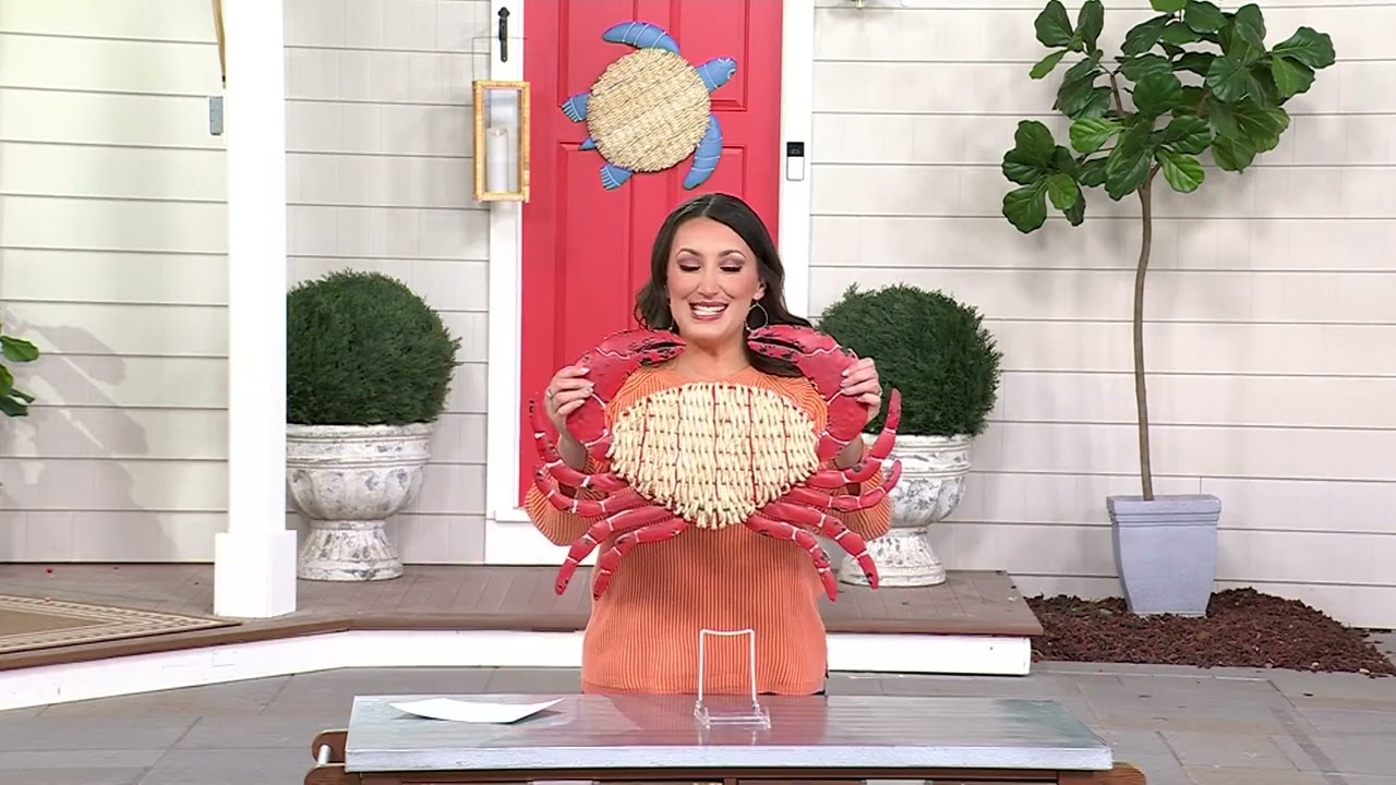Plow & Hearth Rattan & Metal Coastal Creatures Wall Art on QVC