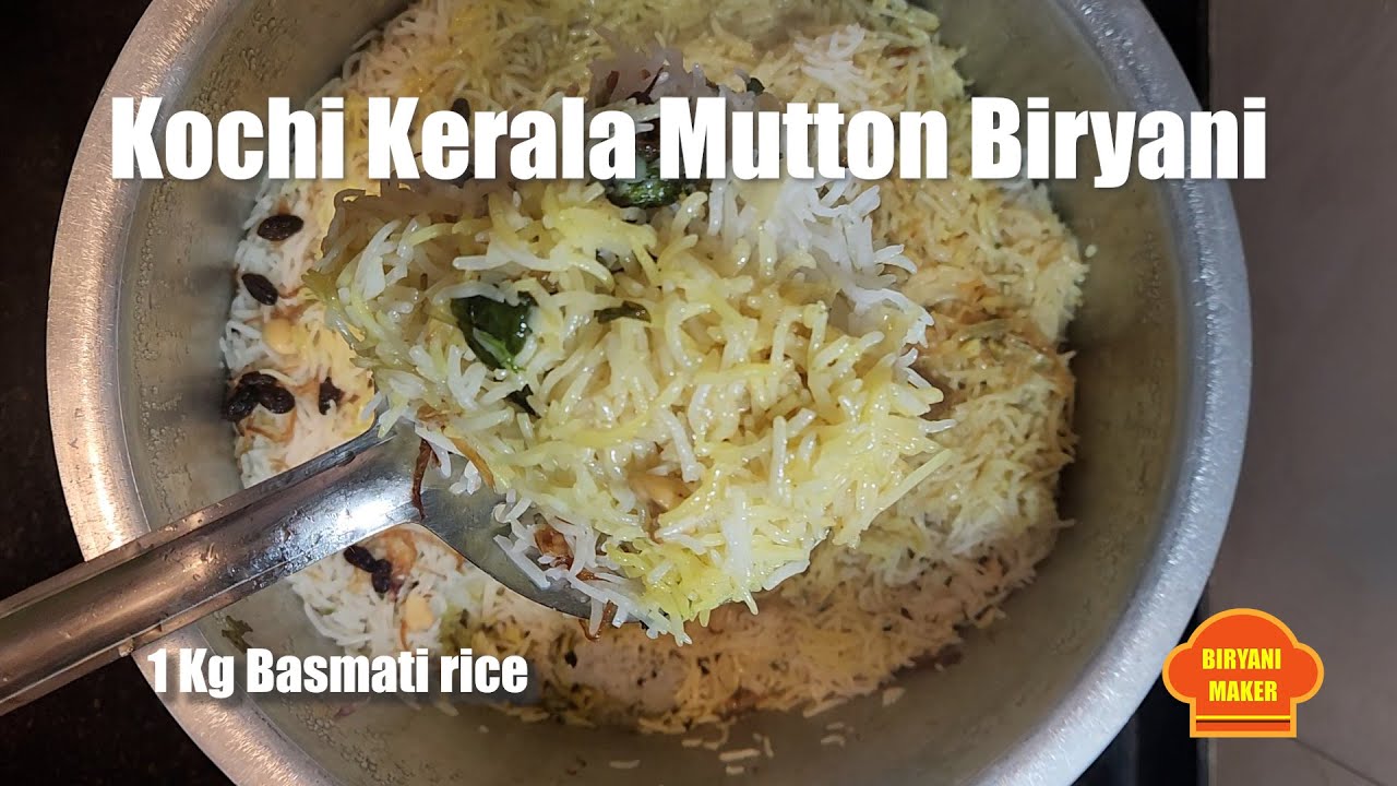 Kochi Kerala mutton biryani |Cochin style biryani making at home| 1 kg Basmati rice | Biryani Maker