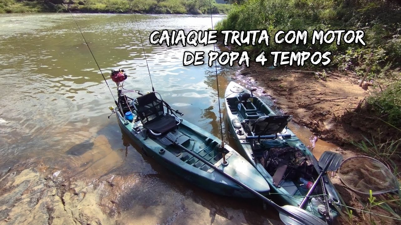 Caiaque Truta da Caiaker com o motor 4 tempos Has - 4040. Pontos + e - com utilização do motor.
