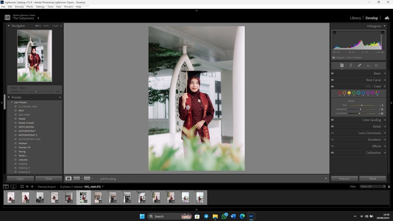 Belajar editing foto wisuda di adobe lightroom classic | Tutorial basic belajar edit foto