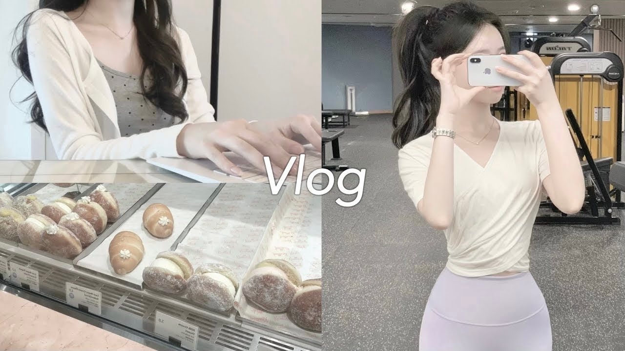 vlog｡ 혼자 방학인 대학생 브이로그 ೀ | GRWM | 그릭요거트볼🥛운동 • 집공 ✎ꪑ 가방 속 파우치 소개