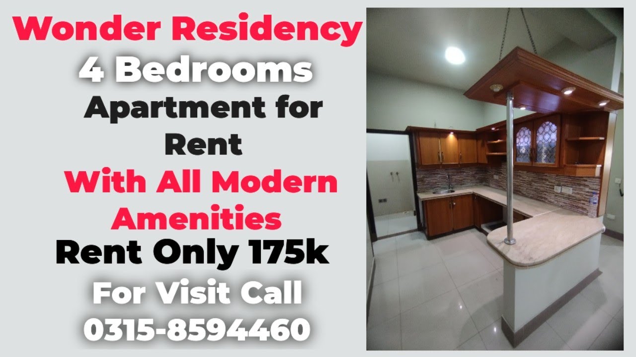 Wonder Residency 4 Bed DD for Rent 175k || Call Farrukh Shah 0315-8594460