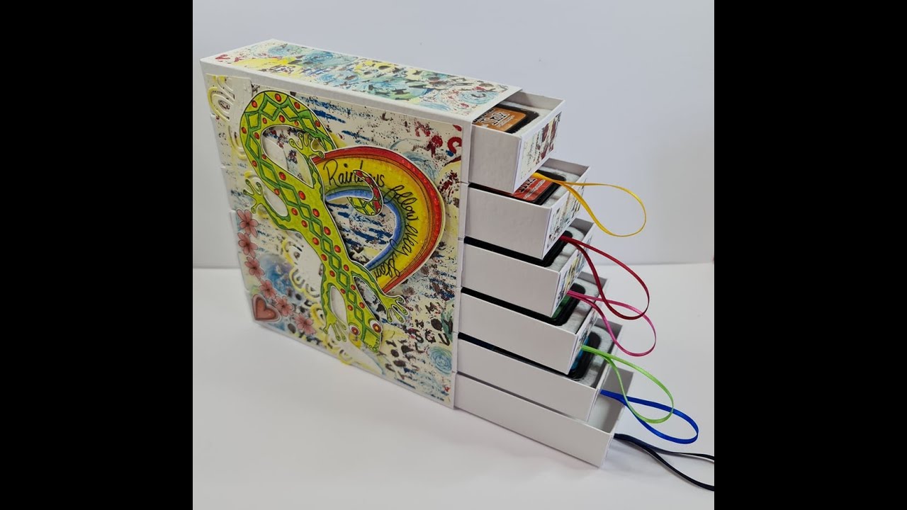 Stack of storage drawers for mini distress ink pads Tutorial