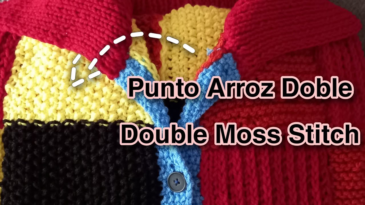 Punto Arroz Doble / Double moss stitch JW Anderson Pattern / cuadros amarillos