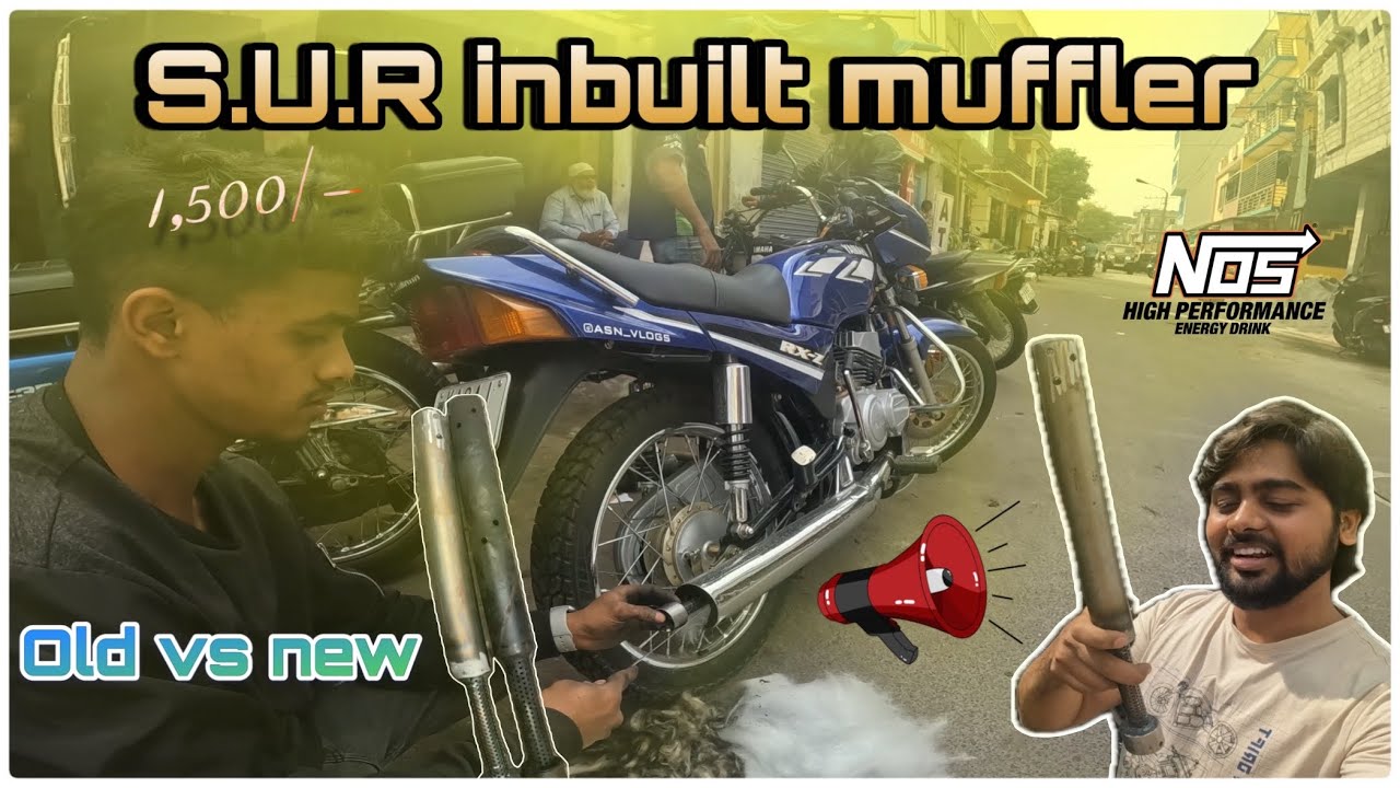S.U.R inbuilt muffler for RXZ & RX series | louder | faster | caution ⚠️ #inbuiltforrx #save2stroke