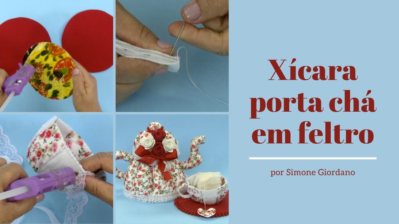Xícara porta chá em feltro - por Simone Giordano