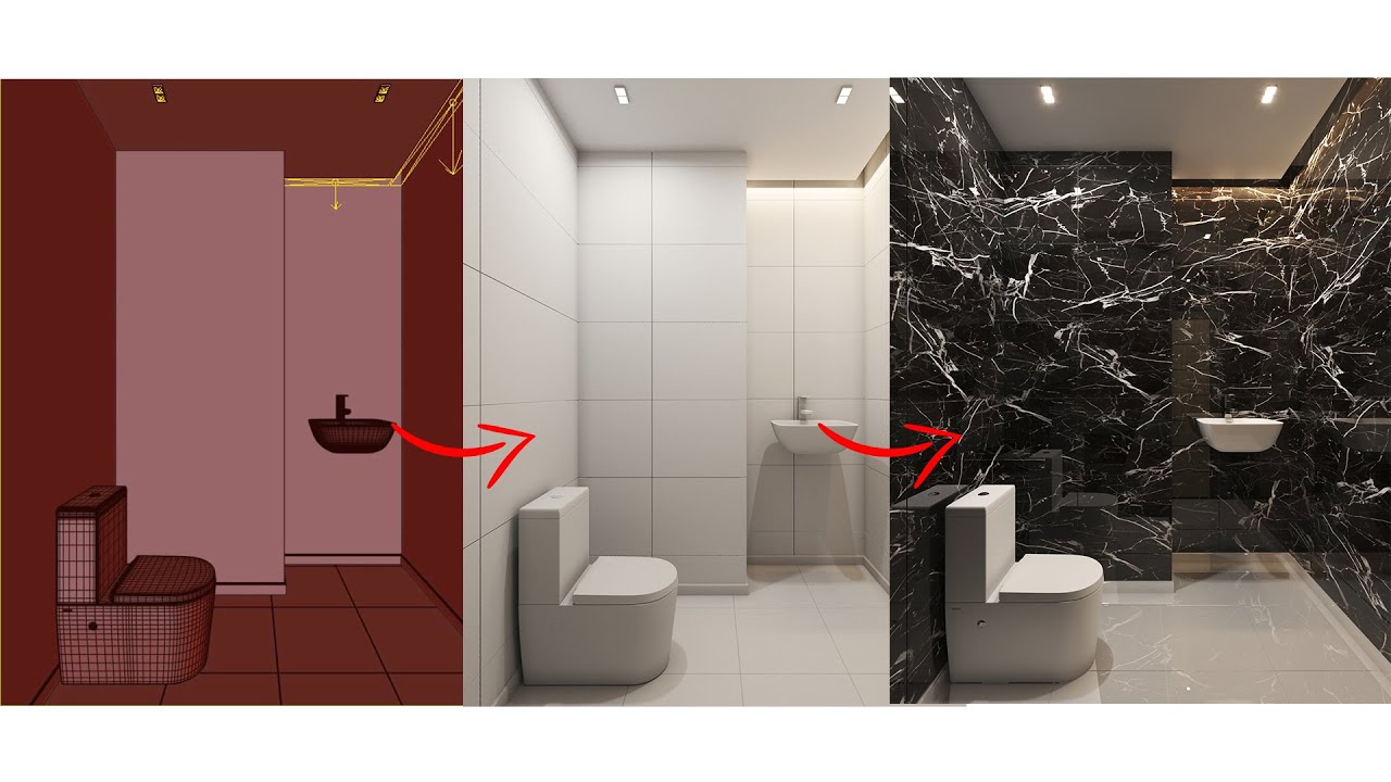 تعلم تصميم حمام علي الماكس - How to design bathroom on 3ds max