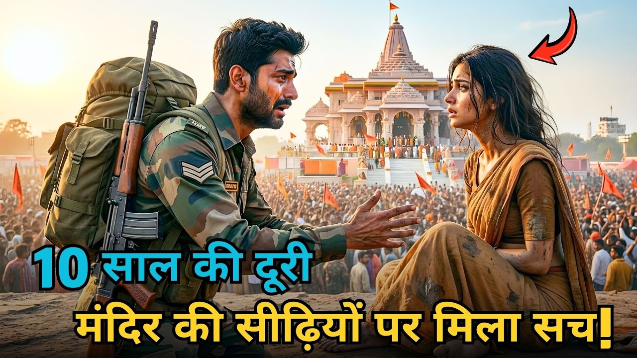 10 साल बाद लौटा सैनिक — मंदिर की सीढ़ियों पर पत्नी को भीख माँगते देखा