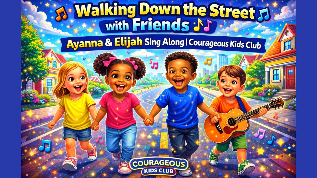“Walking Down the Street with Friends 🚶‍♀️🎶 Ayanna & Elijah Sing Along | Courageous Kids Club”